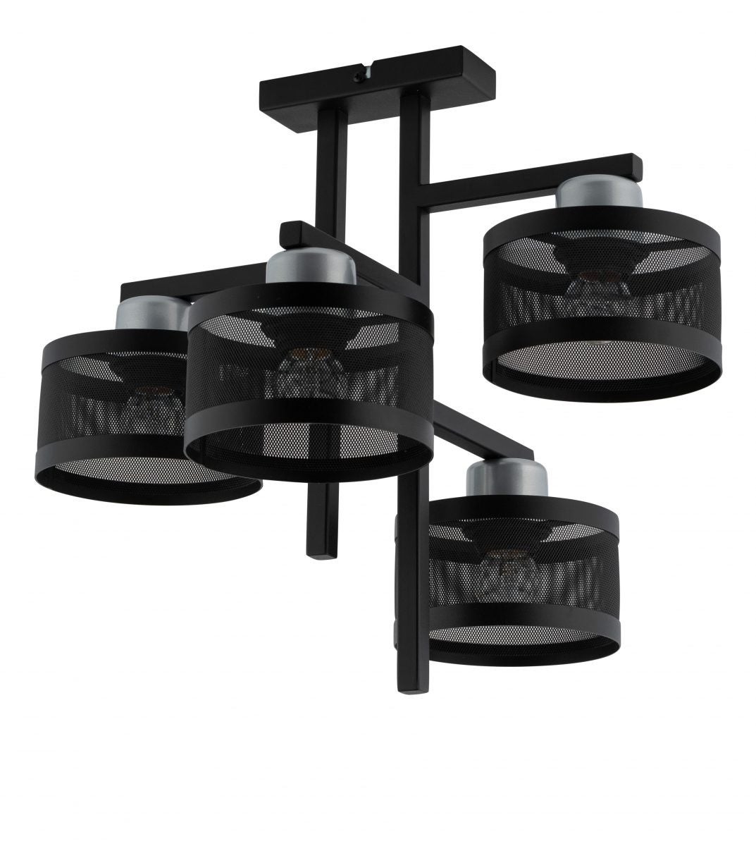 Lampa sufitowa wisząca Off czarno-srebrna 3xE27x15W dekoracyjna wym: 41 x 42 x 35 cm metal SIGMA