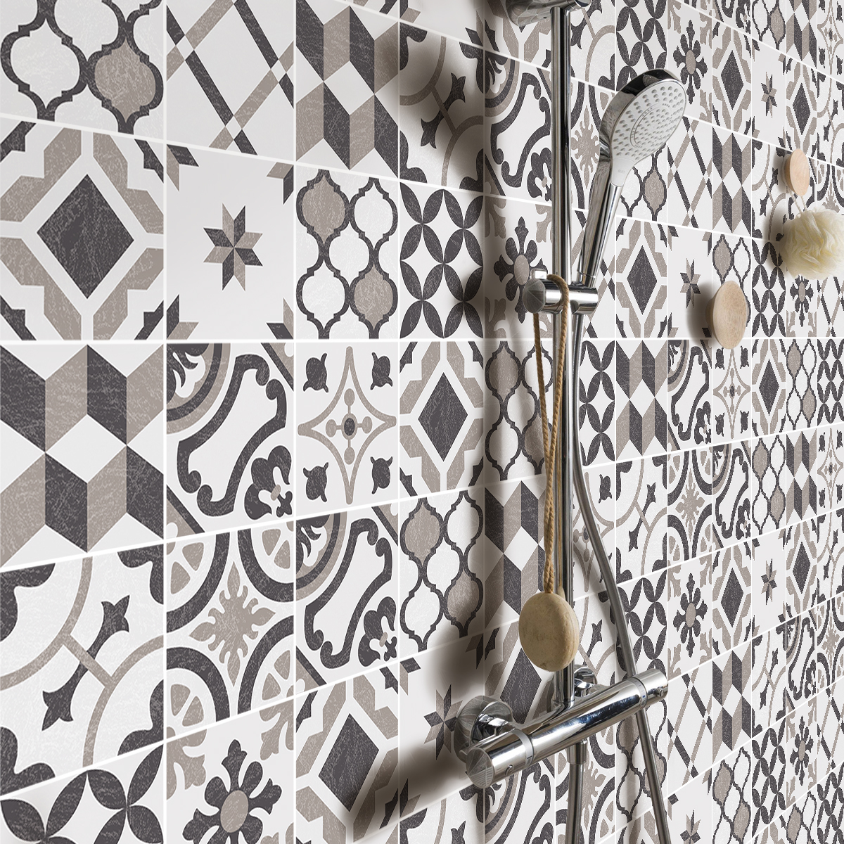 30 vinilos baldosas de cemento azulejos ambre - adhesivo de pared - revestimiento sticker mural decorativo - 30stickers10x10cm