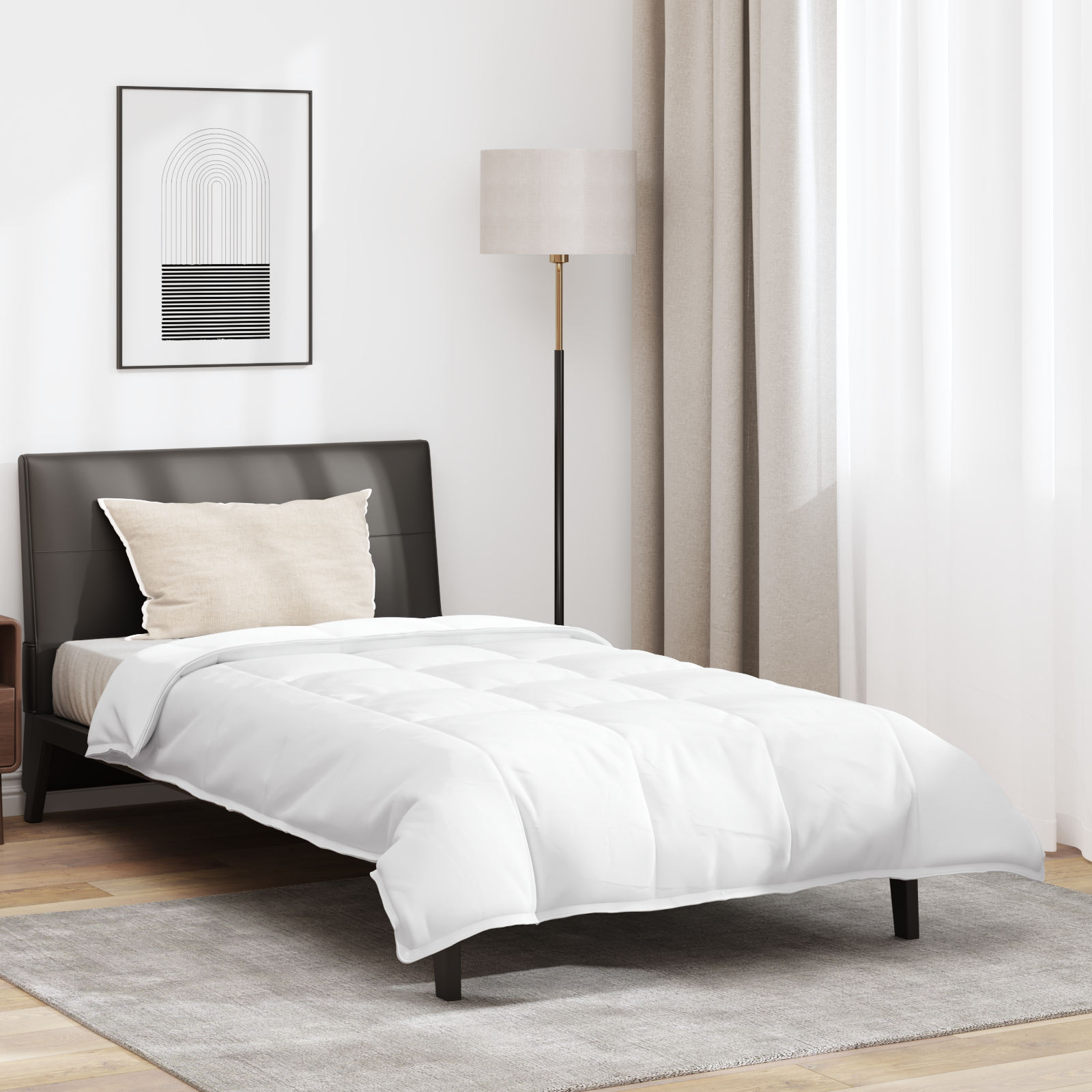 Couette avec oreiller 2 pcs | Duvet Blanc 155 x 220 cm Bas - 2