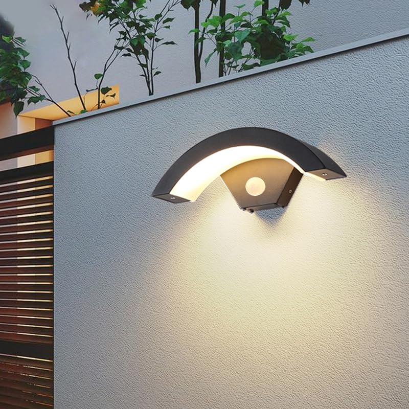 Applique murale LED d'extérieur avec détecteur de mouvement, applique murale extérieure moderne 24W, étanche IP65, pour Patio et jardin, blanc chaud - 8