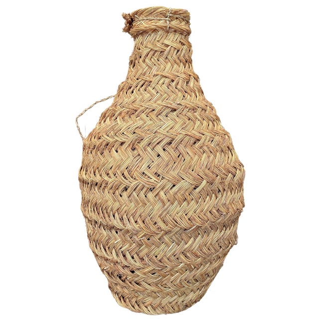 Grand panier déco amphore - Naturel - 22x22x75 cm - Osier