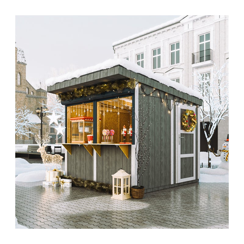 Domek handlowy, kiosk na bazie drewna - 5,9m²- Timbela M950-CAVERN STEEL