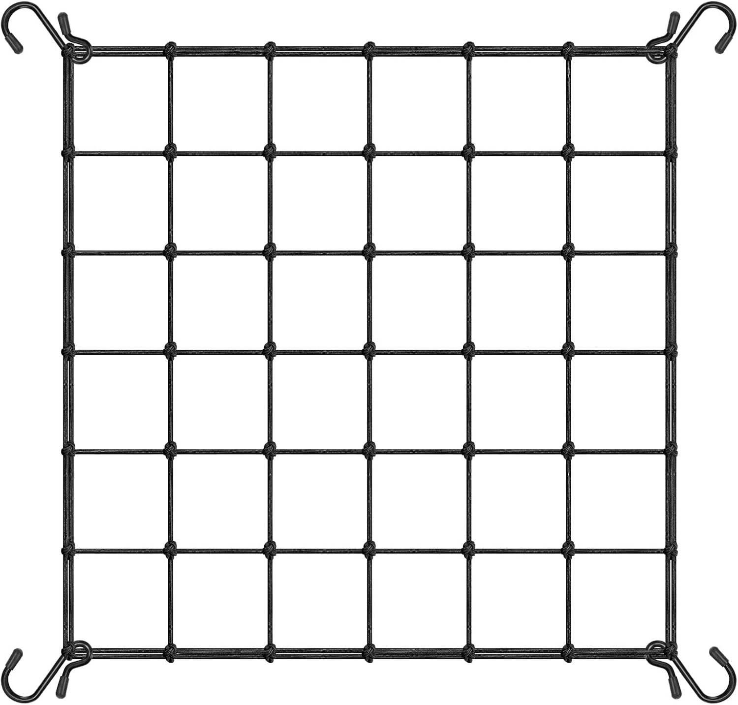 Elastyczna siatka kratowa z 4 haczykami do roślin pnących, warzyw, owoców i kwiatów, 0,9 x 0,9 m