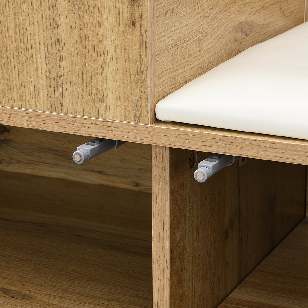 Penderie avec miroir, meuble à chaussures, banc, 5 crochets - 4