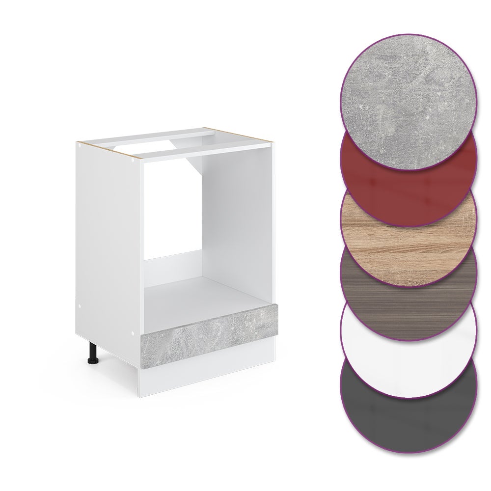 Vicco Meuble pour four R-Line, Béton, 60cm sans PT - 4