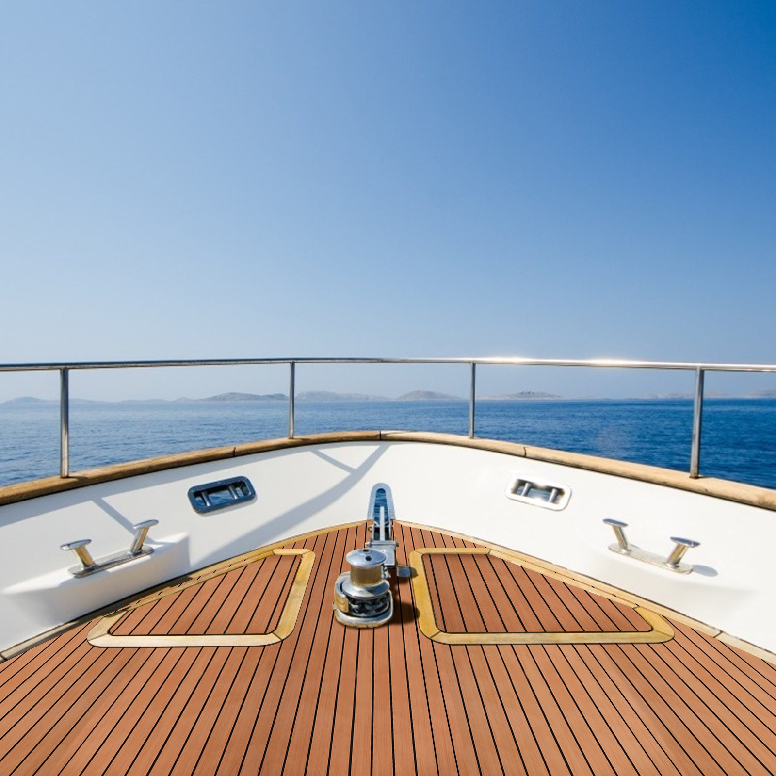 Tapis de Sol Tapis de Pont en Mousse EVA Teck Yacht Tapis de Sol Auto-Adhésif 240x60cm Marron - 5