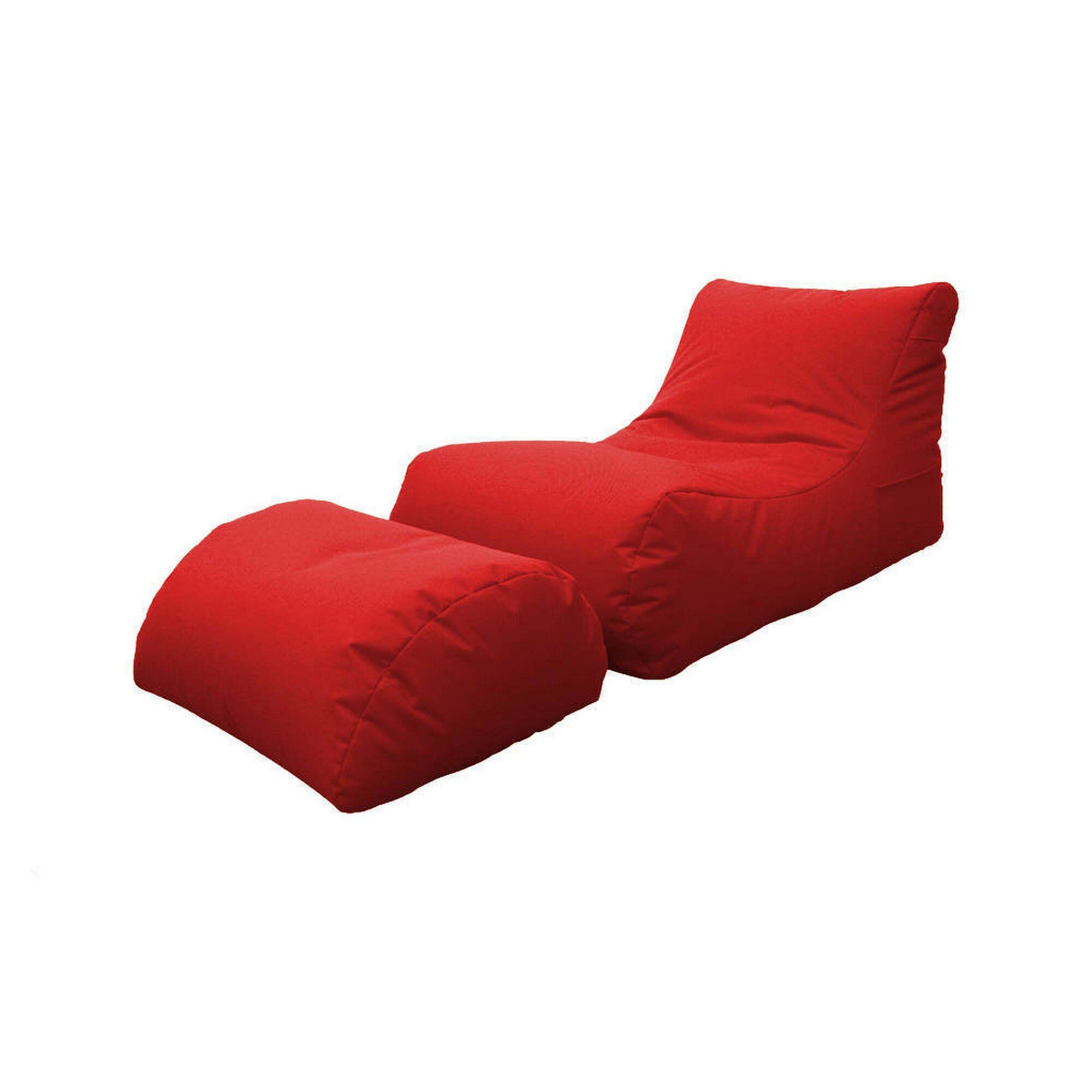 Puf alton, sillón multiusos, puf, puf reposapiés, made in italy, 120x80 h60 cm, rojo