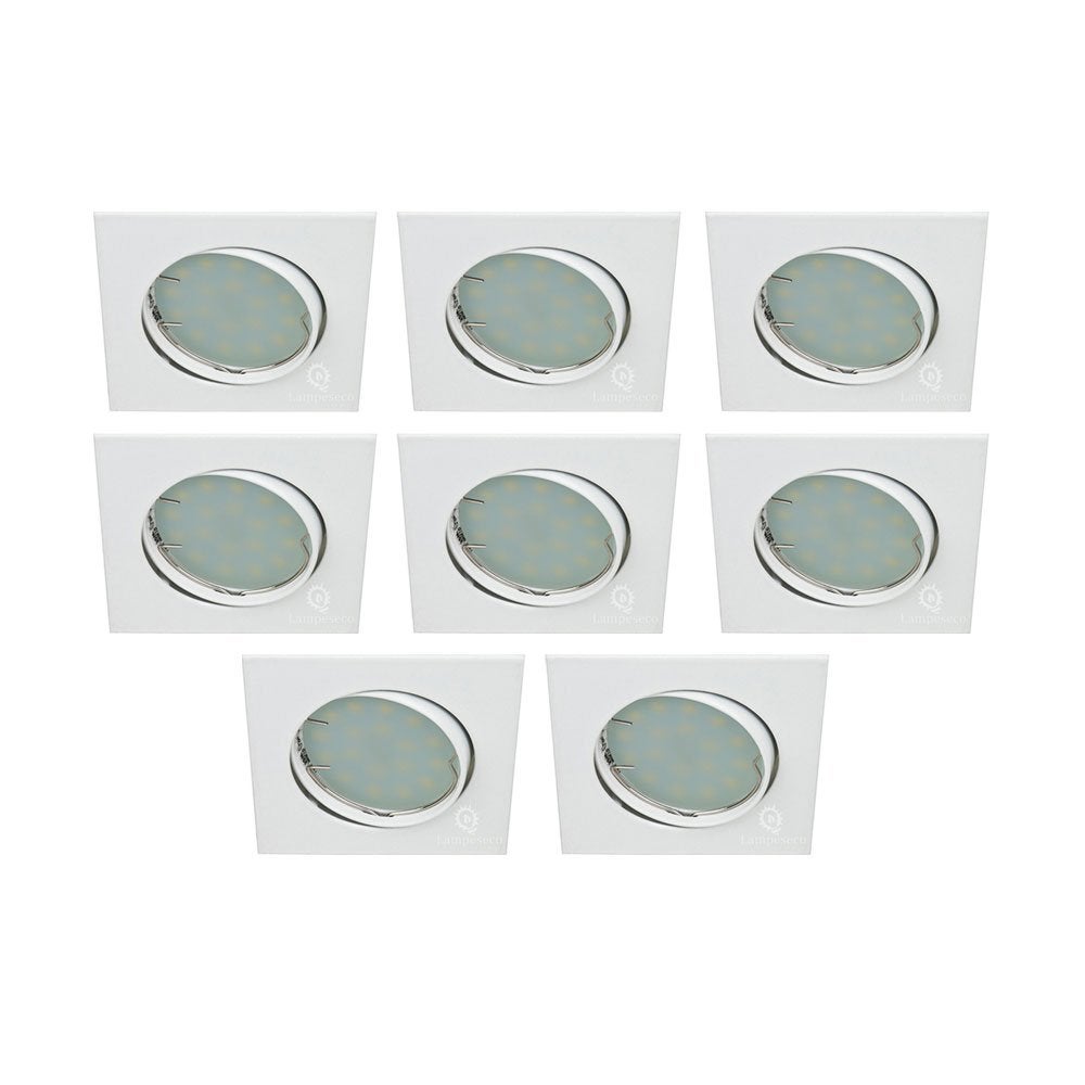 Lot de 8 Spot encastrable orientable LED carré GU10 230V équivalent 50W blanc neutre - 5