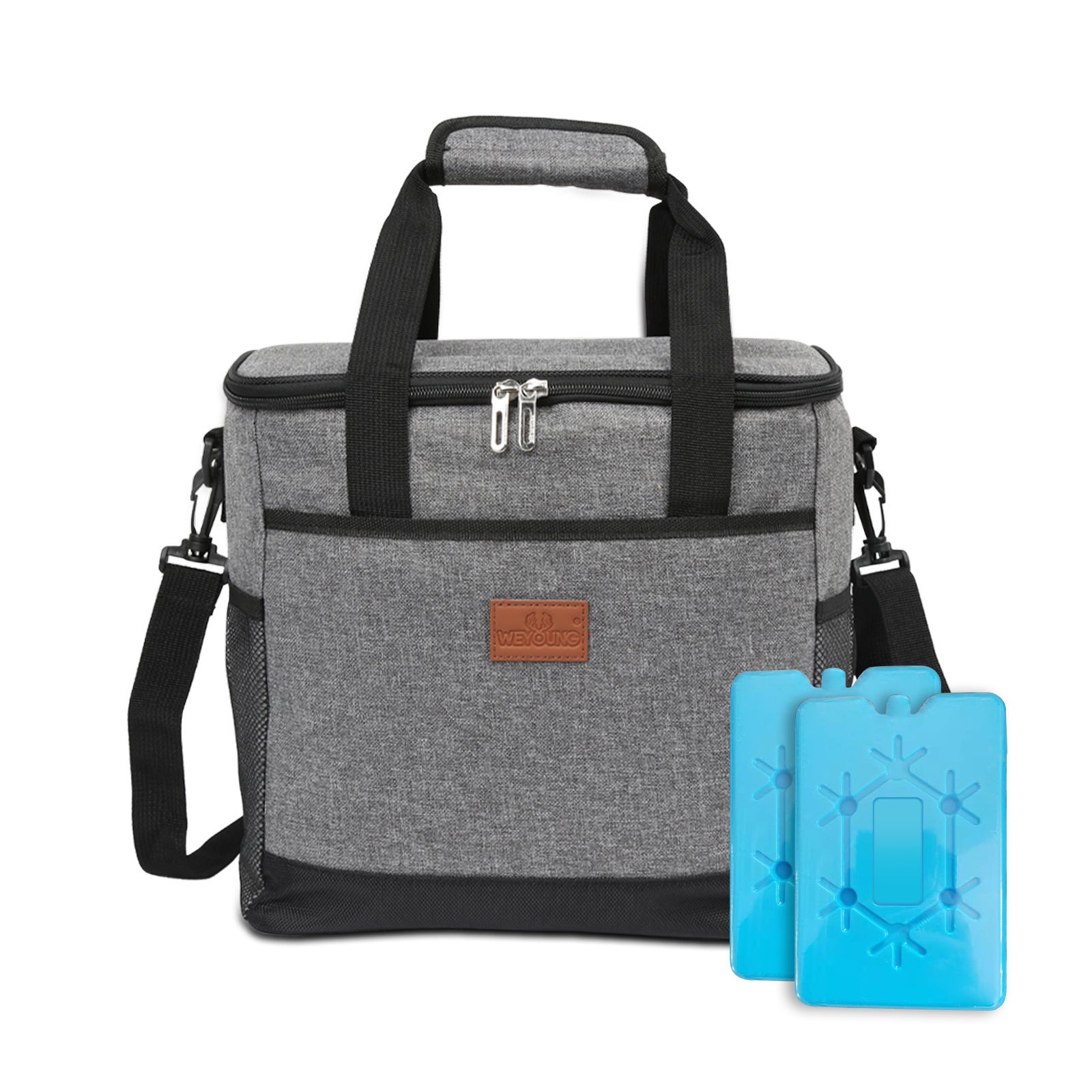 Bolsa térmica de 15l - lonchera plegable - bolsa de almuerzo para hombre, mujer y niño, nevera flexible térmica para trabajo, picnic y campamento gris
