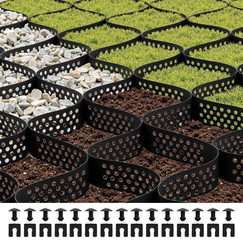 geokrata trawnikowa siatka żwirowa siatka żwirowa siatka plaster miodu HDPE 5200x2700mm VEVOR