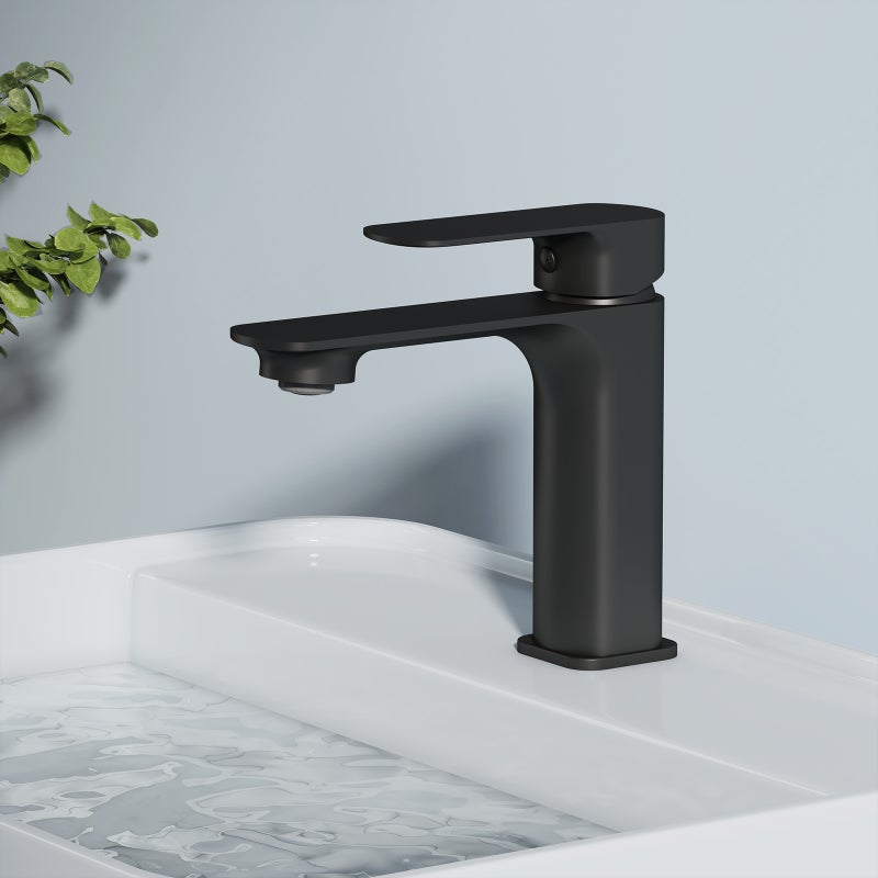 EMKE Bateria umywalkowa czarny matowy 16.6 cm