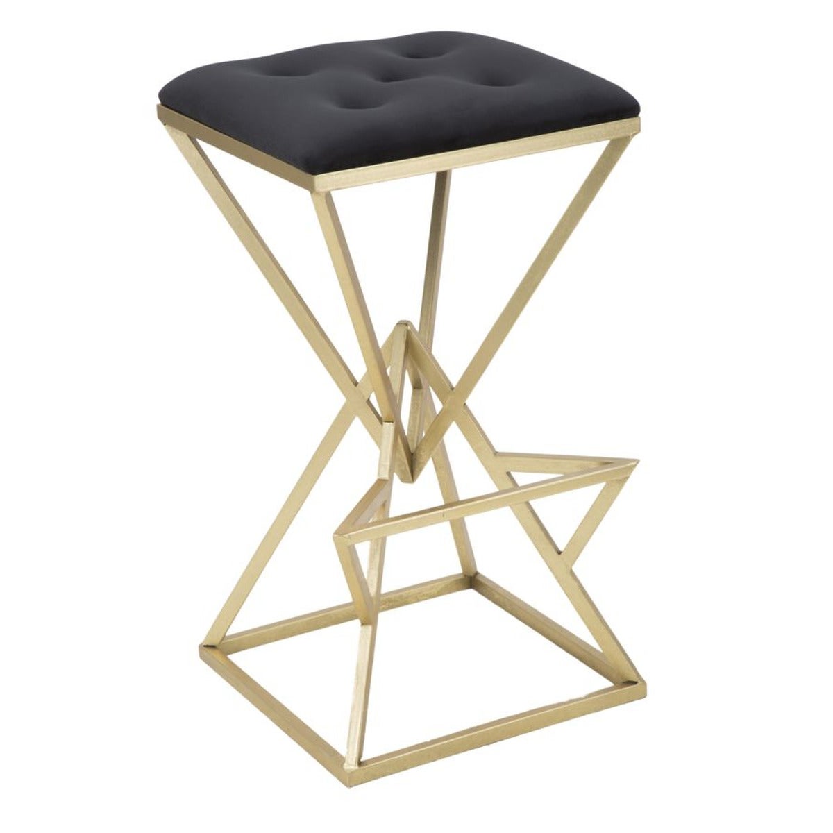 Niski Stołek Trójkąty, Metal, Złoto, Seven Design
