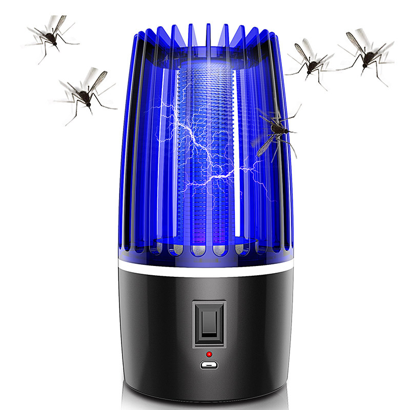 Lampada Anti Zanzara 3 In 1, Elettrica 4200V Con Luce LED E UV, Ricaricabile USB 4000mAh, Impermeabile Per Interni/Esterni - 4
