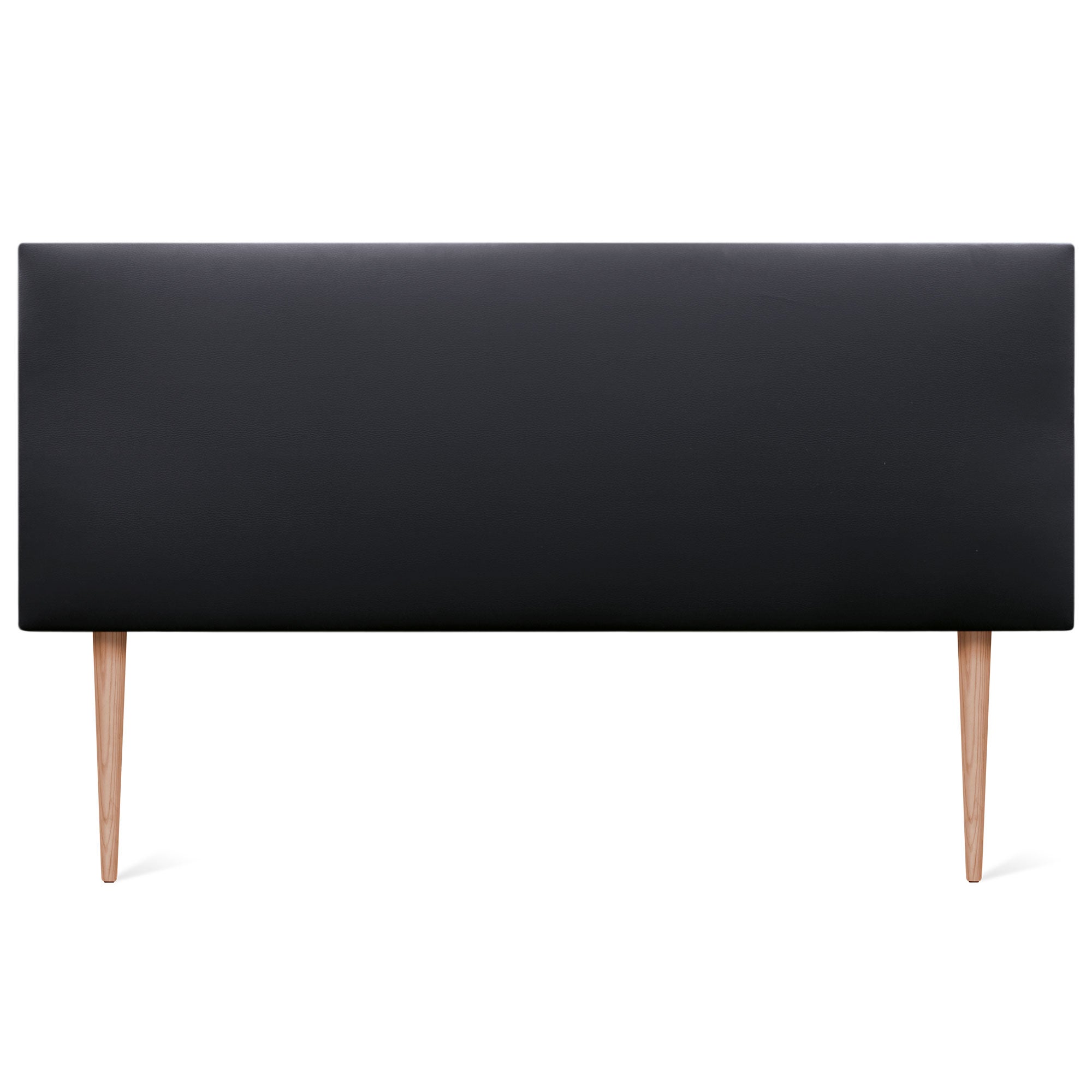 DHOME Cabecero de Polipiel Liso y con Patas cabeceros Cabezal tapizado Cama (Polipiel Negro, 135cm (Camas 120/135/140)) - 3