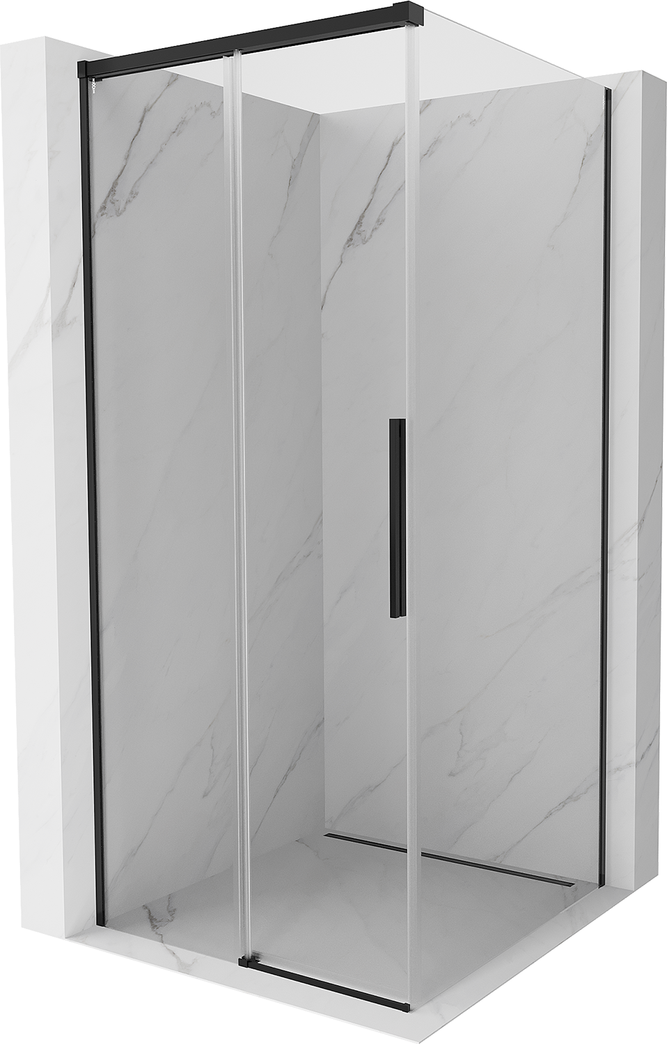 Mexen Rox kabina prysznicowa rozsuwana 95 x 95 cm, transparent, czarna - 8C2-095-095-70-00