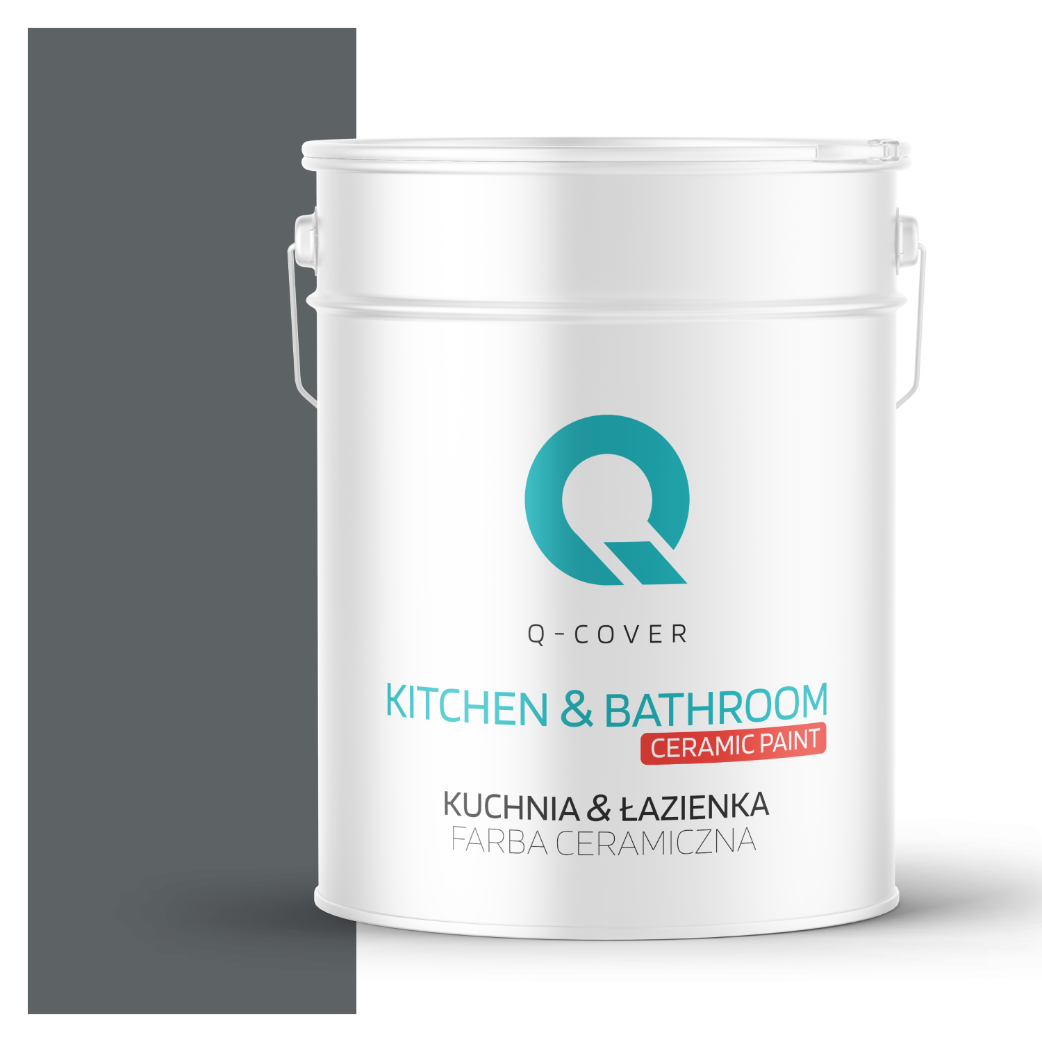 Farba Ceramiczna Kuchnia &amp; Łazienka Q-Cover Antracyt H0912 Głęboki Mat 10L