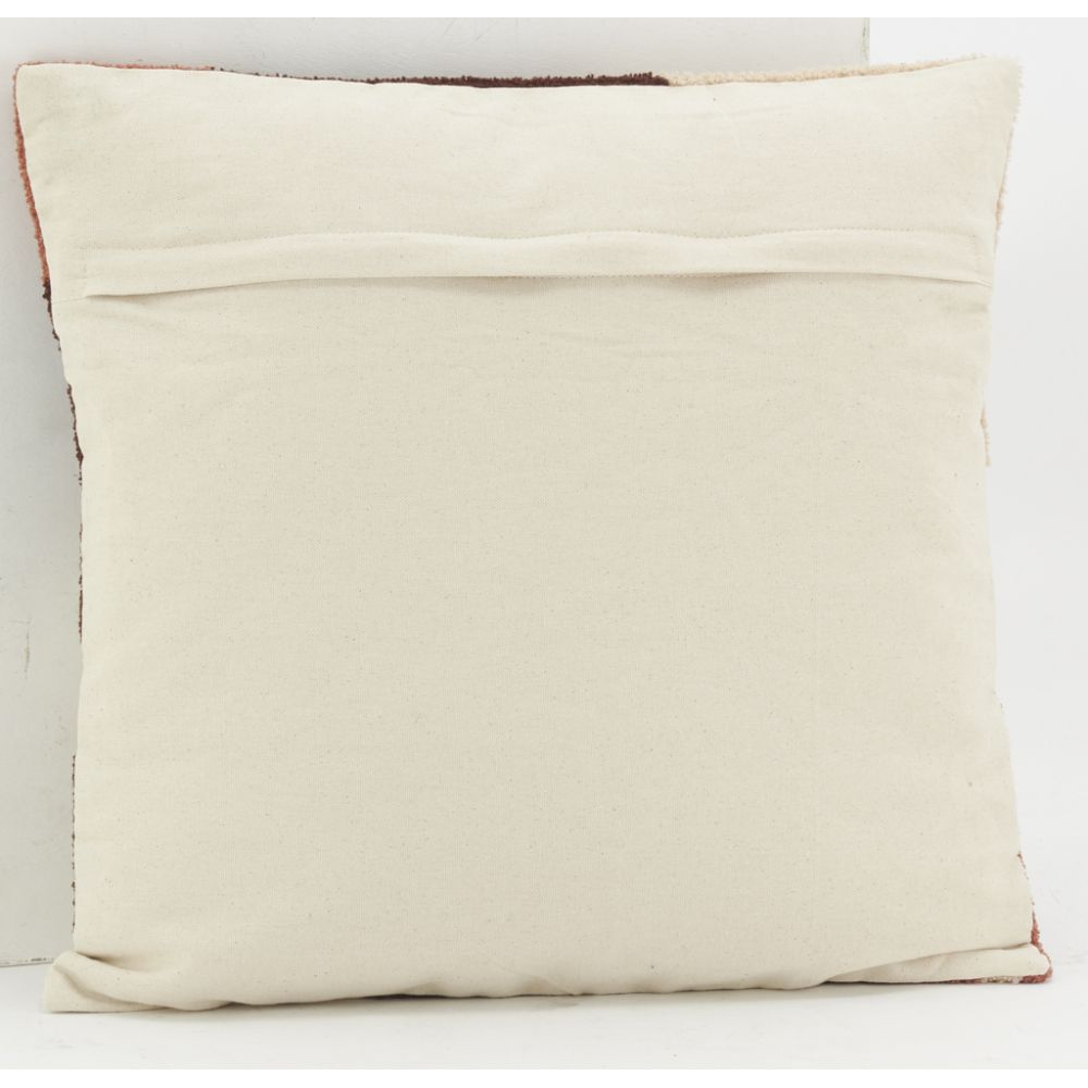 Coussin en coton brodé motifs floraux camaieu Terracotta Aubry Gaspard - 8