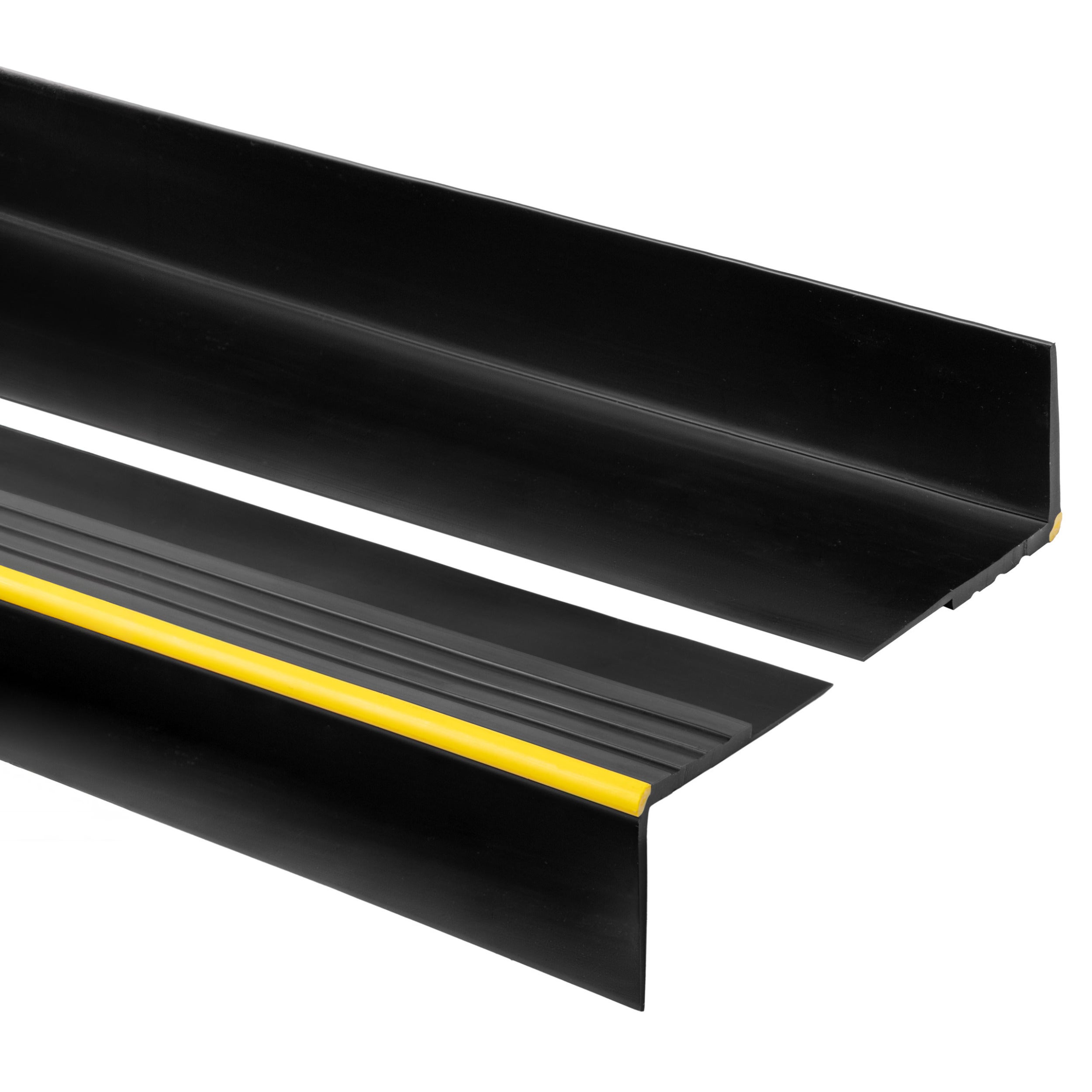 Profil schodowy ostrzegawczy 40x40 mm PVC na krawędzie stopni antypoślizgowy - 150 cm - czarny