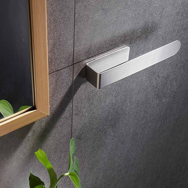 Porte-serviettes de salle de bain sans perçage, anneau porte-serviettes en acier inoxydable brossé, autocollant, 37 cm - 5