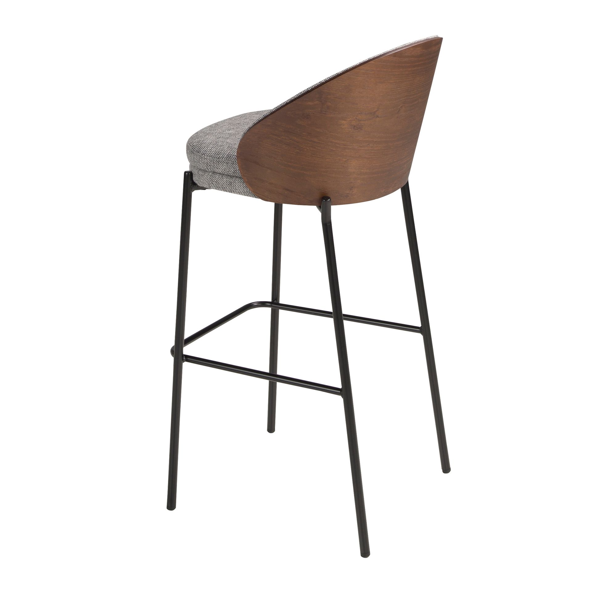Tabouret en rotin et velours brun 51 x 50 x 95 - 7