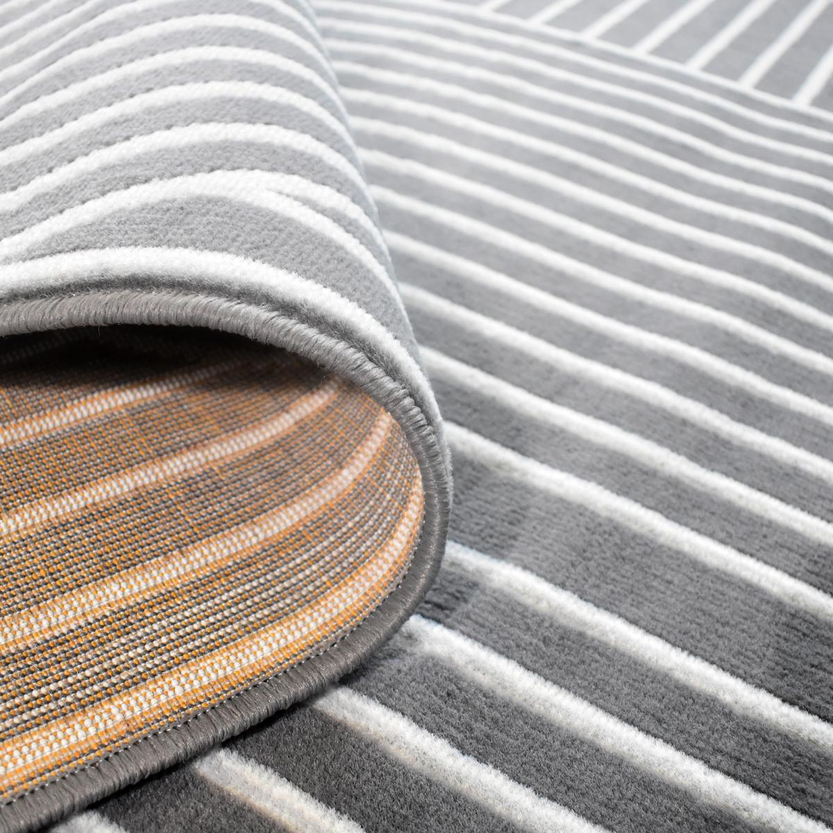 tapis salon 200x290 tissé gris rectangle motif géométrique LYN49 ARCRIL - 6