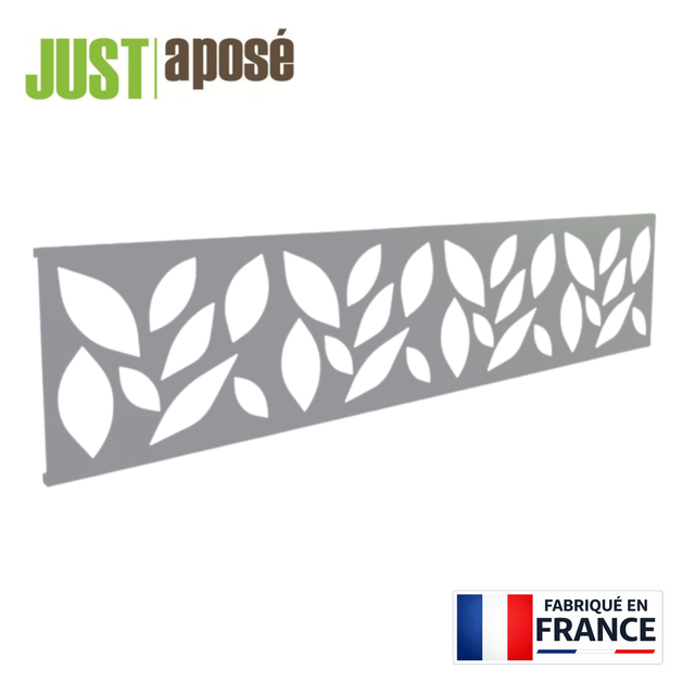 Décor Kyoto gris clair 'Feuille' - 40 x 22 x 1760 mm - RAL 7046