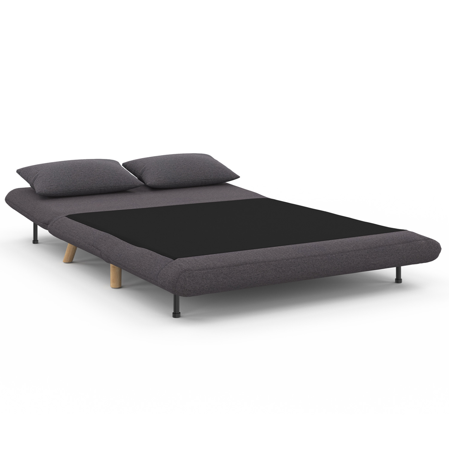 Canapé convertible ROMEO lit d'appoint 2 places 120 x 190 cm tissu gris anthracite - 3