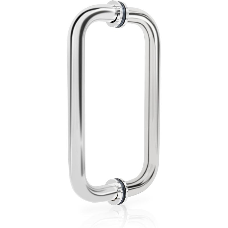 Klamka do drzwi prysznicowych - odpowiednia do biur, hoteli, restauracji itp. - 25 x 300 mm, 1 zestaw, srebrna