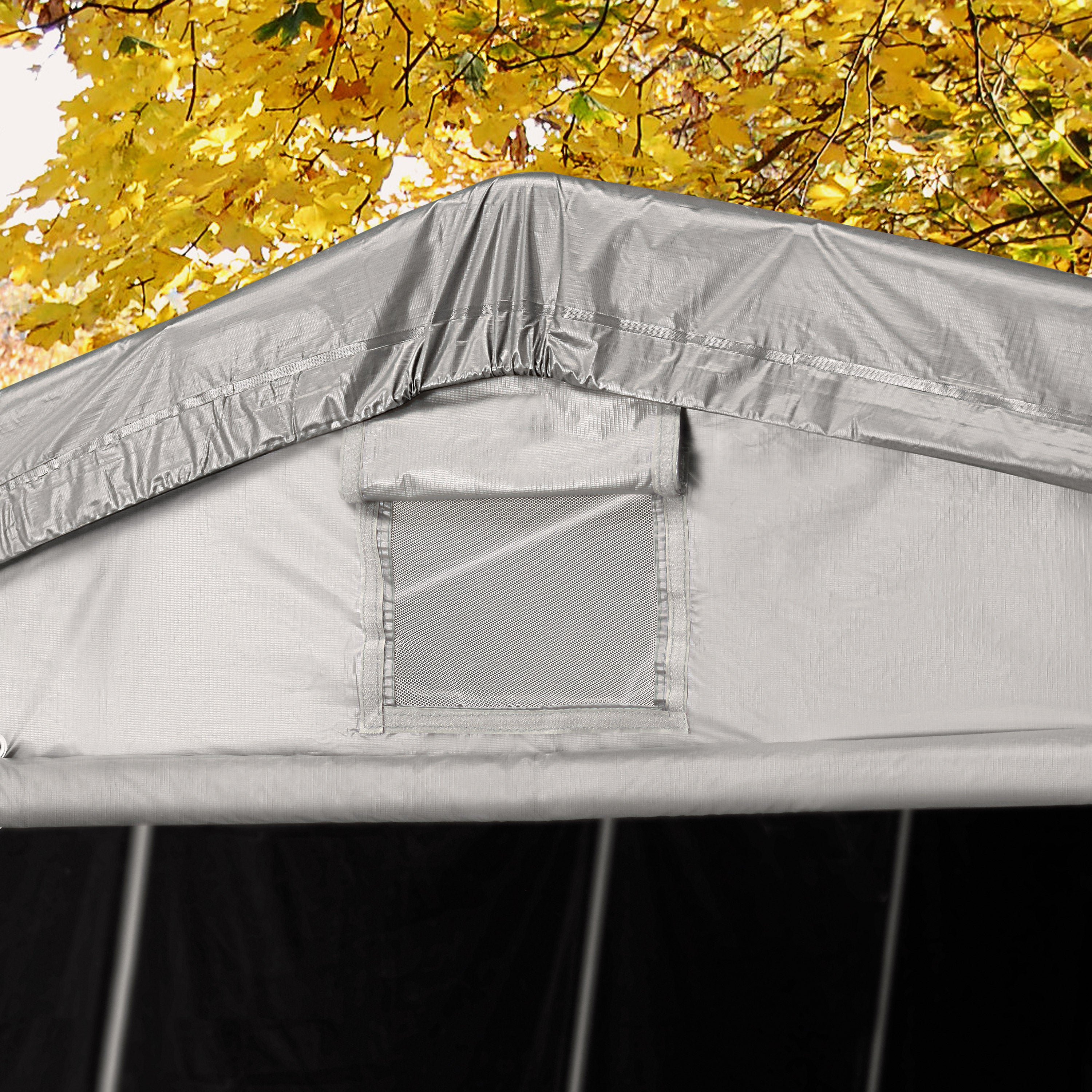 TOOLPORT Abri/Tente Garage Premium 3,3x6,2 m pour Voiture et Bateau - Toile PE 600 N imperméable gris - 6