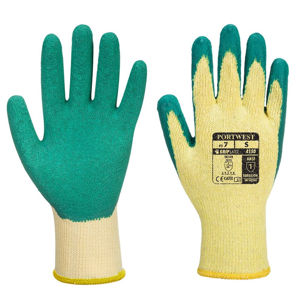 Gants tricoté Portwest enduit Latex Fortis A150 Jaune / Vert 11 - 2