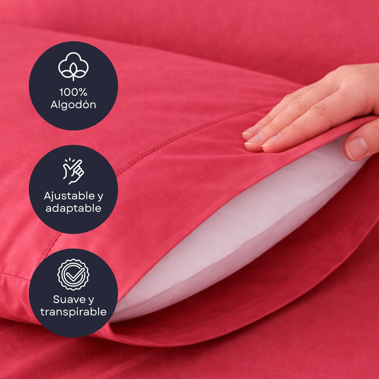 Pack 2 Fundas Almohada Fresa 75cm - 100% Algodón - Donegal Collections - 6