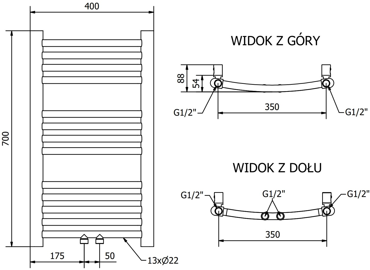 Mexen Ares grzejnik elektryczny 700 x 400 mm, 300 W, biały - W102-0700-400-2300-20 - 6
