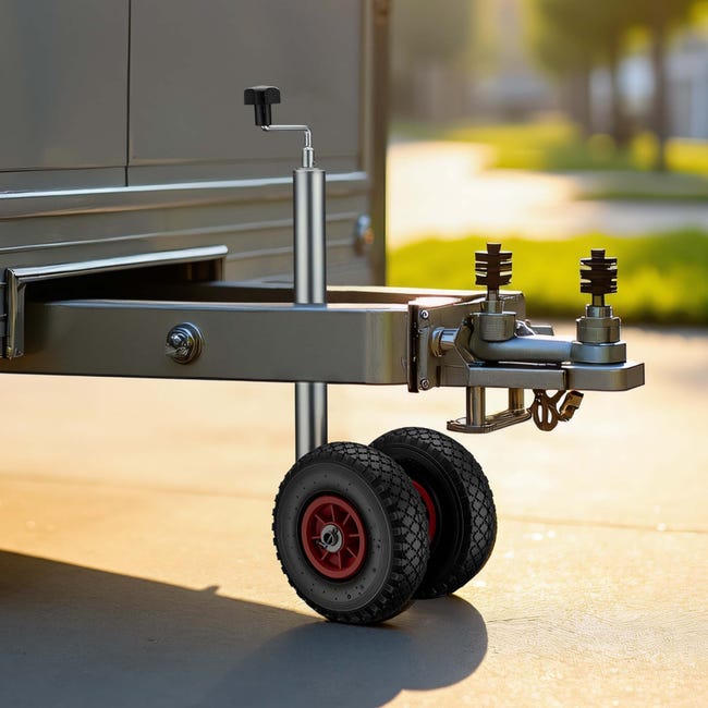 WilTec Roue Jockey De Remorque Automatique Pliable - Capacité 453 Kg, Hauteur Levage 275 Mm