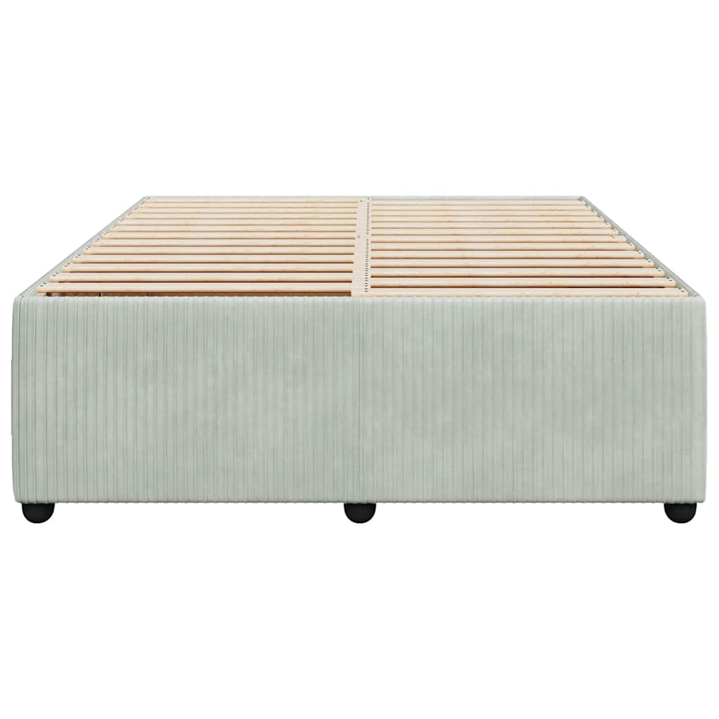 Cadre de lit sans matelas en velours gris clair pour la chambre, 160 × 200 cm - 4