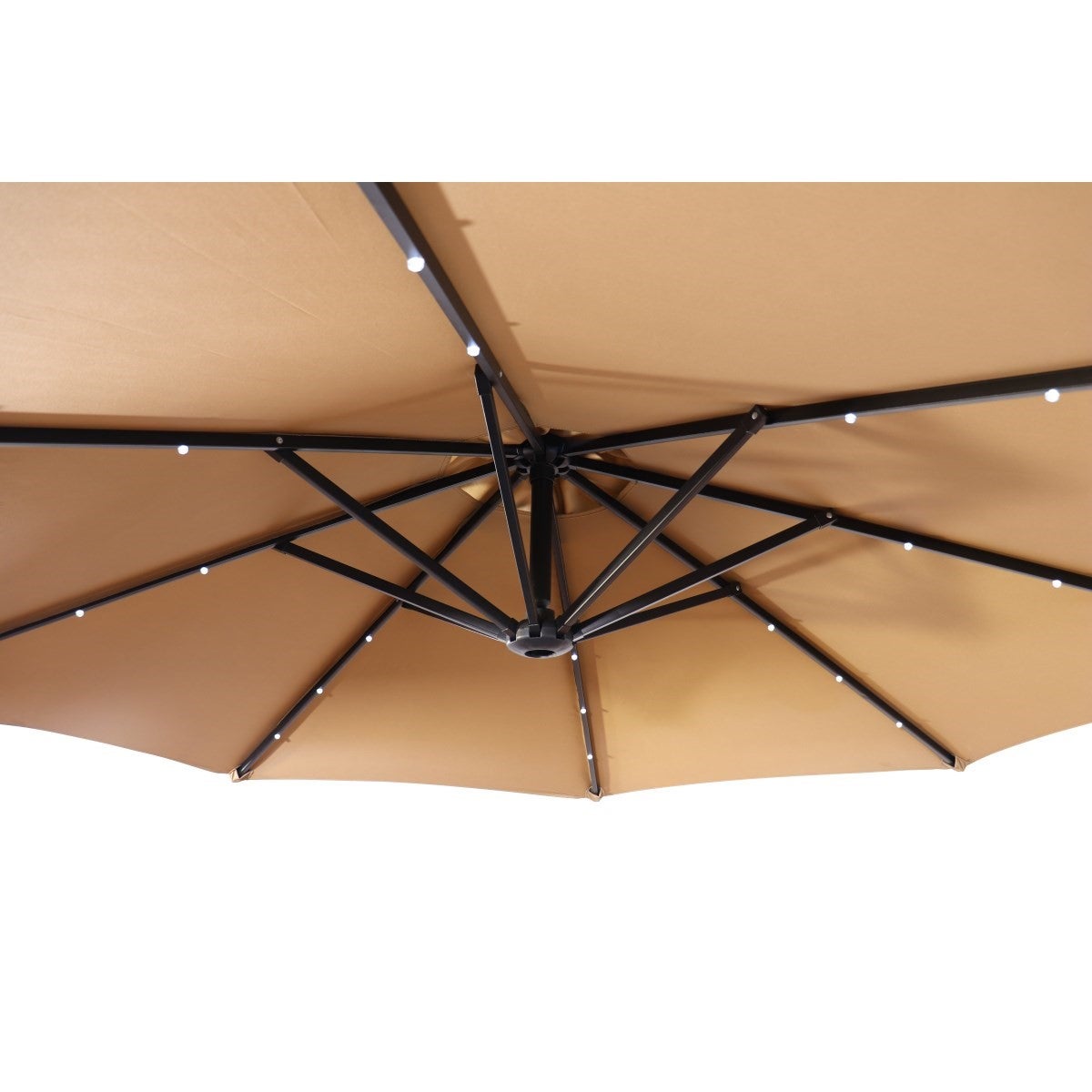 Parasol LED solaires intégrées + Base Netspa pour Spa - 250x250cm - 100% Polyester imperméable 250g - 10,2 kg - Coloris Beige + - 4