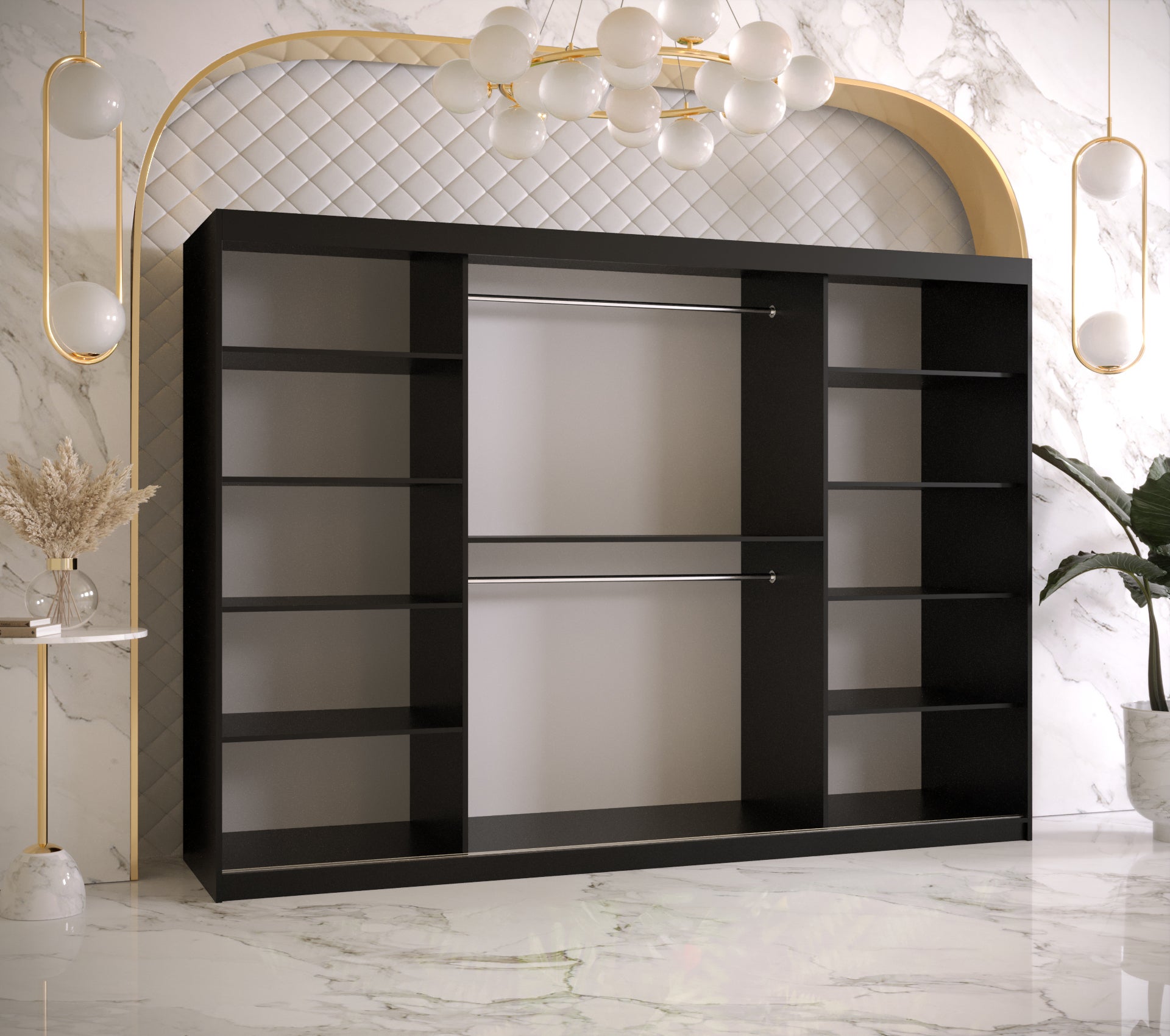 Szafa przesuwna garderoba RAMIRO 1 250 x 62 x 200 cm Czarny - Abiks Meble - 3