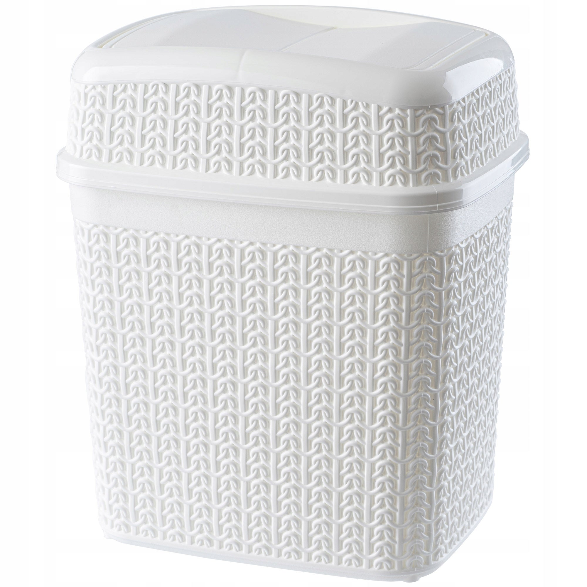 KOSZ NA ŚMIECI ŁAZIENKOWY 5L BIAŁY DO ŁAZIENKI WC ŚMIETNIK UCHYLNY Z KLAPĄ