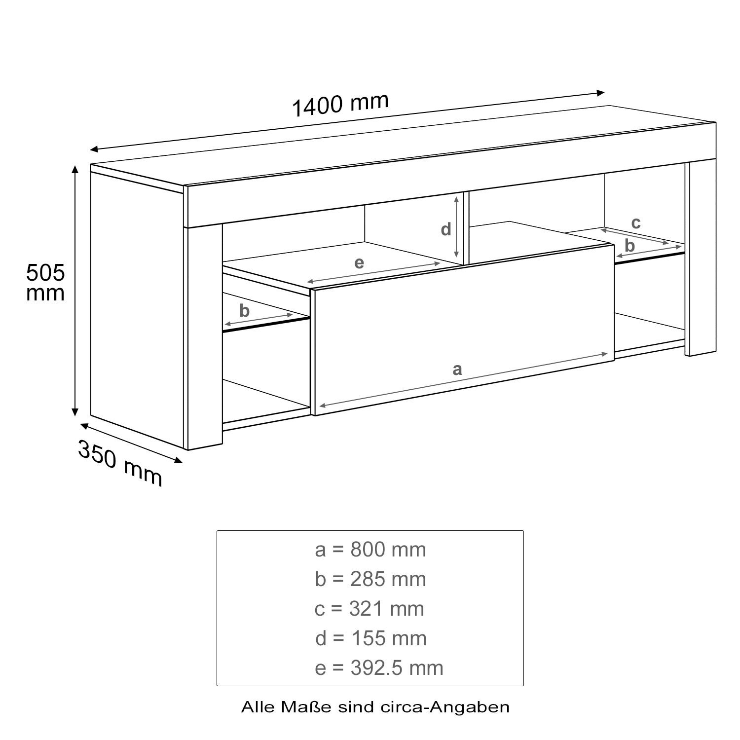 SIRHONA Meuble TV LED Noir,Banc TV 140x35x45cm,Éclairage LED RGB avec Couleur réglable,Convient pour Salon ou Chambre - 4