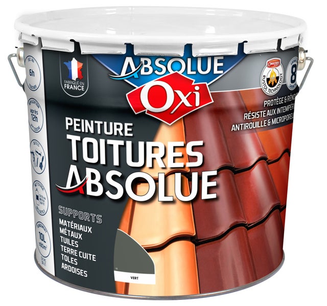 Solution extérieur OXI PEINTURE TOITURE ABSOLUE Vert 10 litres