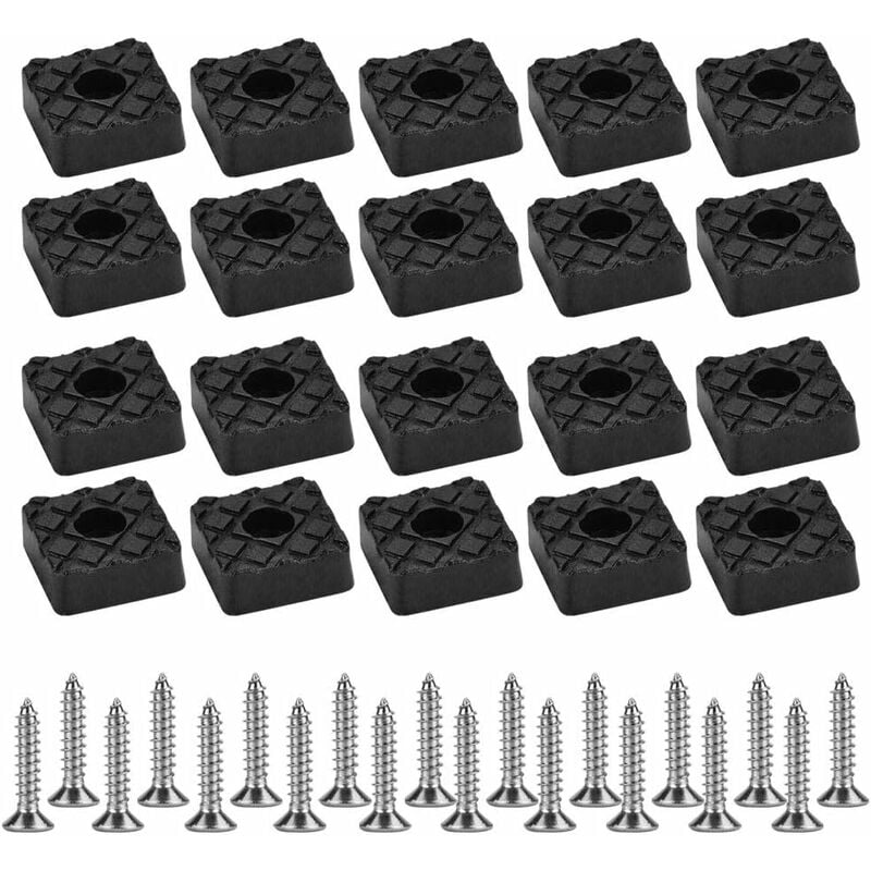 40 Pièces Pieds En Caoutchouc Noir, Ronds Antidérapant Rubber Feet Avec Vis Pour Meubles Planches à Découper Appareils