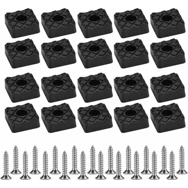 40 Pièces Pieds En Caoutchouc Noir, Ronds Antidérapant Rubber Feet Avec Vis Pour Meubles Planches à Découper Appareils