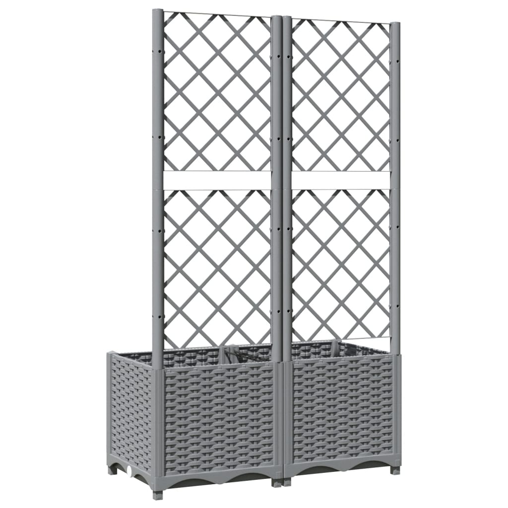 Maison Exclusive - Vaso/floreira jardim c/ treliça 80x40x136 cm PP cinza-claro - 6