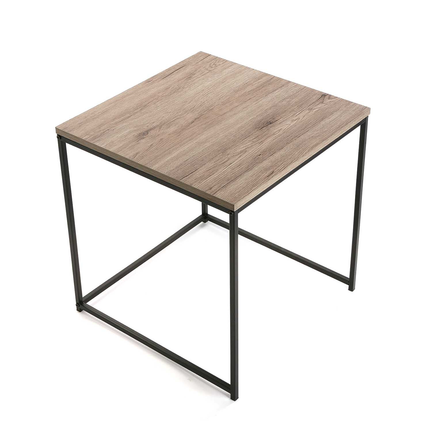 Tavolino Ausiliario per Soggiorno, Tavolino moderno, Marrone, 50x50x50cm - 4
