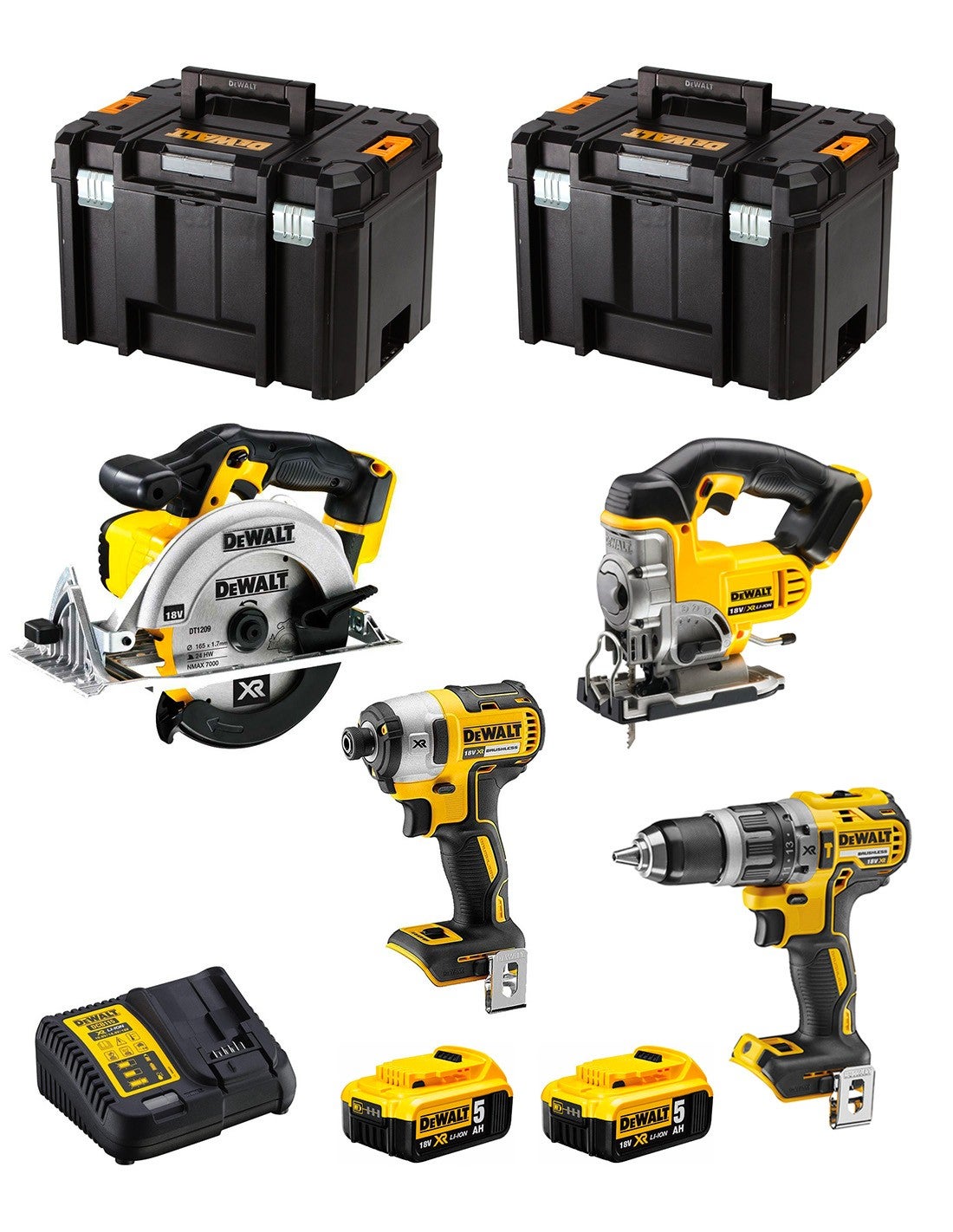 DeWALT Kit DWK402 (DCD796 + DCF887 + DCS331 + DCS391 + 2 x 5,0 Ah ...