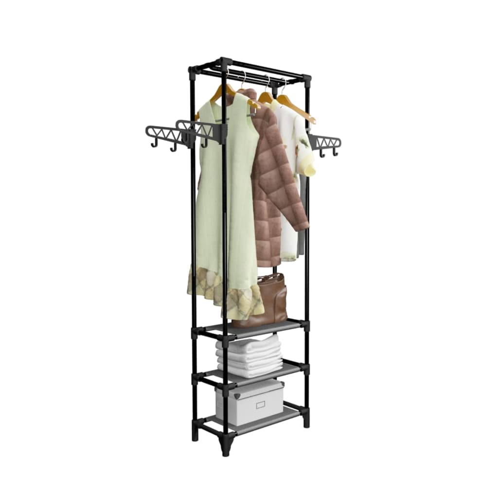 Porte-vêtements Acier et tissu non-tissé 55x28,5x175 cm Noir vidaXL - 7