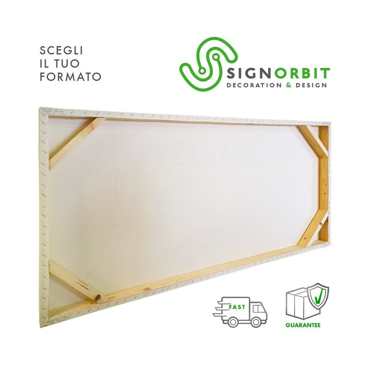 Toile Rectangulaire à Peindre déjà Montée avec Cadre en Bois Clair et Tissu PoliCanvas - format 30 x 40 cm - 3