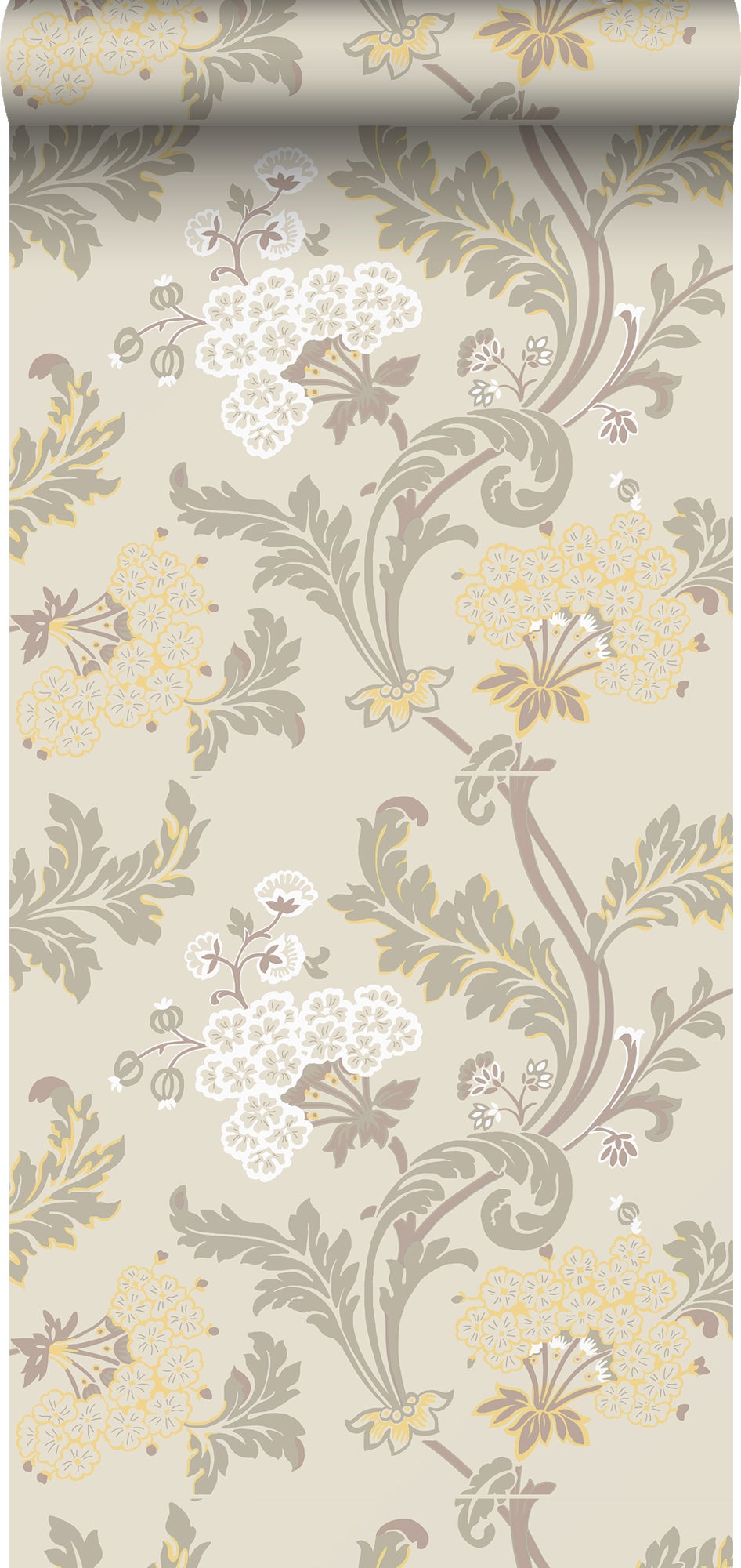 Tapeta kwiaty beżowym - 53 cm x 10.05 m - DURO