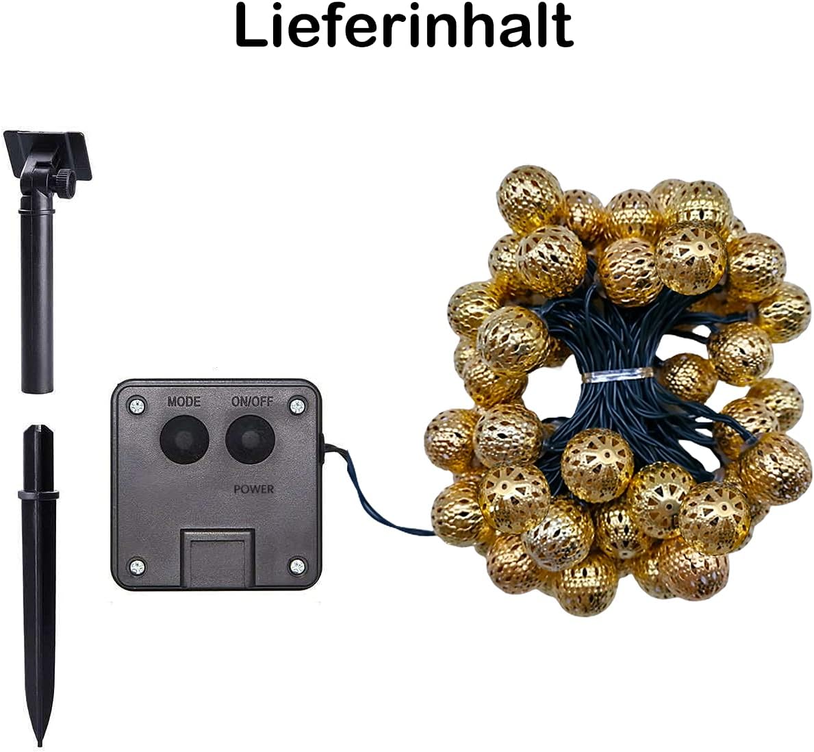 Guirlandes solaires marocaines extérieures, guirlandes LED 7M 50er extérieures, 8 modes guirlandes solaires lumières étanches éclairage - 3