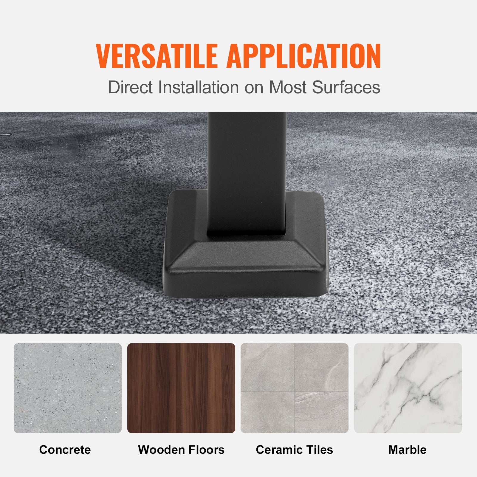 Rampe Escalier Fer Forgé VEVOR 1-3 Marches Main Courante,Réglable 45 cm,Garde-Corps Extérieur,pour Jardin Porche Balcon Portail Balustrade Rambarde - 5