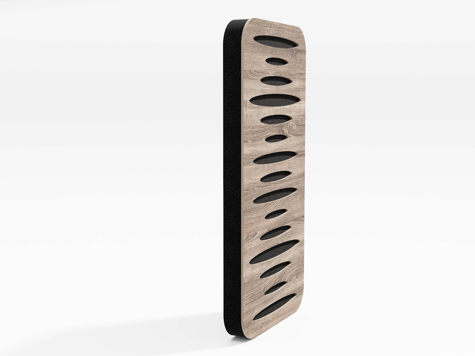Lot de 4 Panneaux acoustiques COLUMBIA-18 étroits insonorisants 23x46x3 cm - 0,42 m² surf.totale -MDF perforé laminé et mousse acoustique -Sonoma - 3